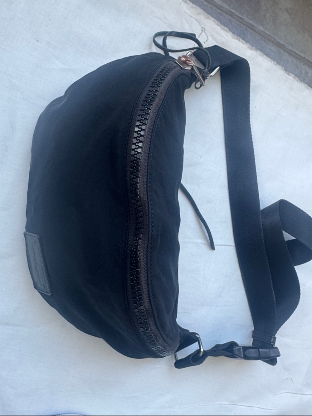 Rebecca Minkoff Black Nylon Leather Accent Fanny Pack Belt Bag  Clip